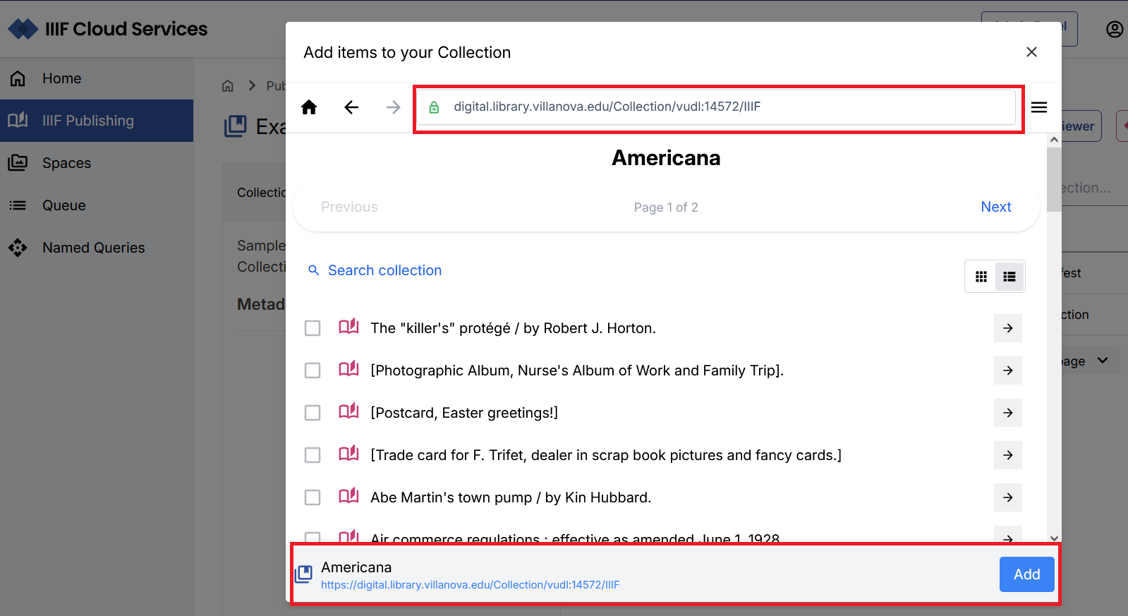Select external collection