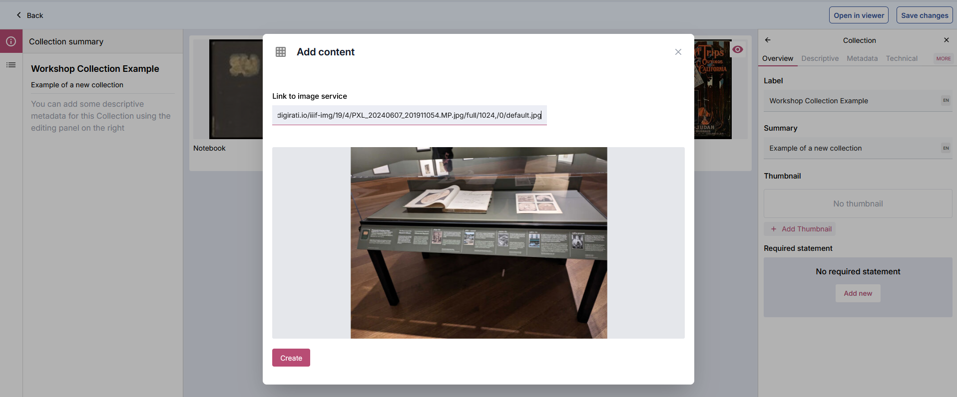 Adding thumbnail to IIIF Collection