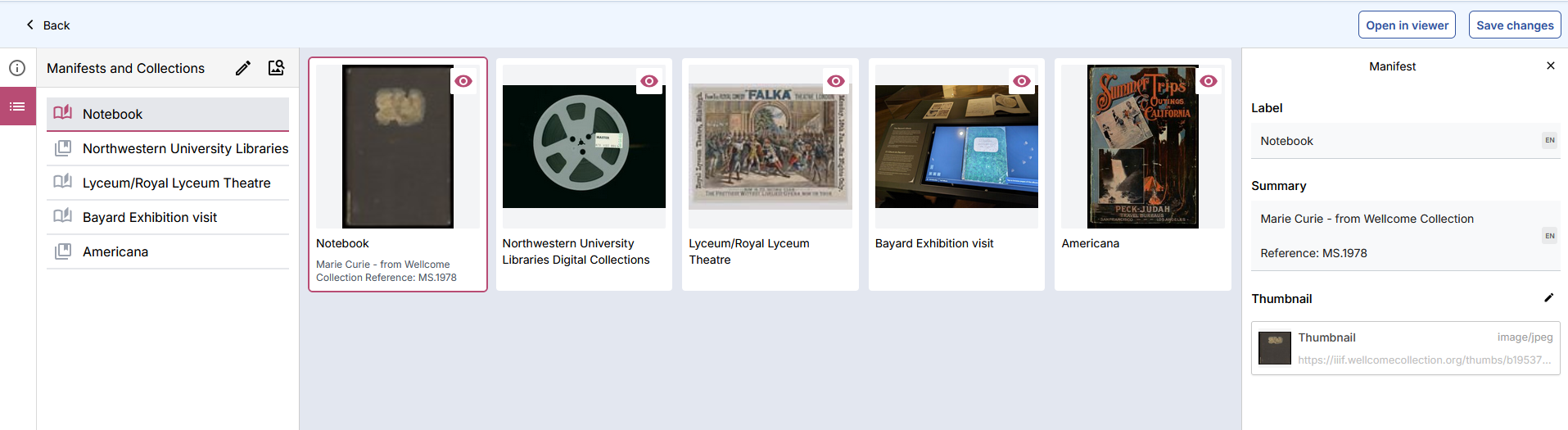 Viewing IIIF content in the IIIF Collection